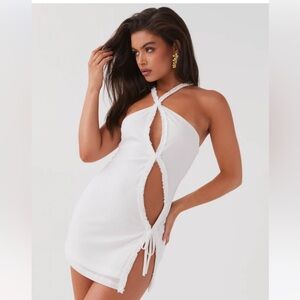 Peppermayo Midnight Rhapsody Ruffle Mini Dress - White - Size 2